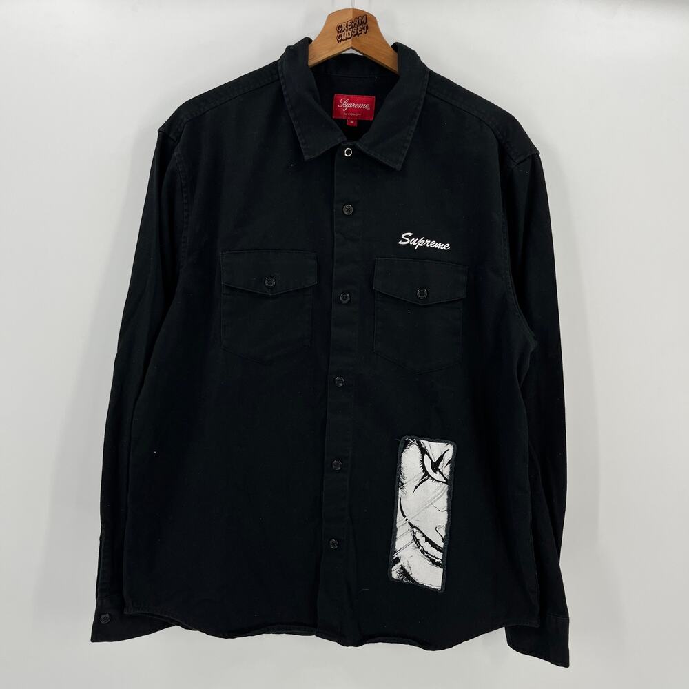 FW21 2021 Supreme NYC The Crow Button Work Shirt in Black M
